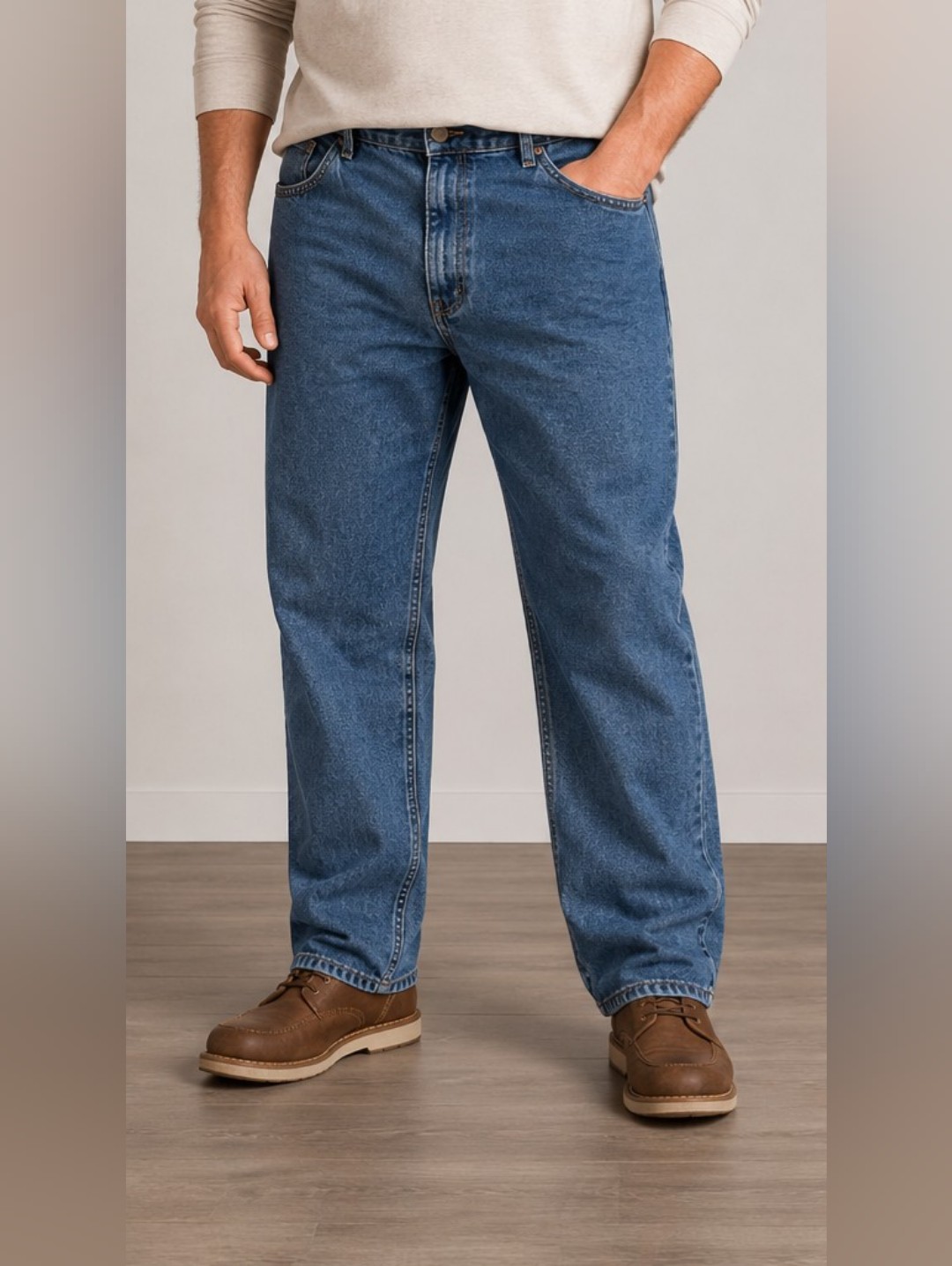 Rk Brand Mens Blue Denim Jeans Size 44 Relaxed Fit Euc